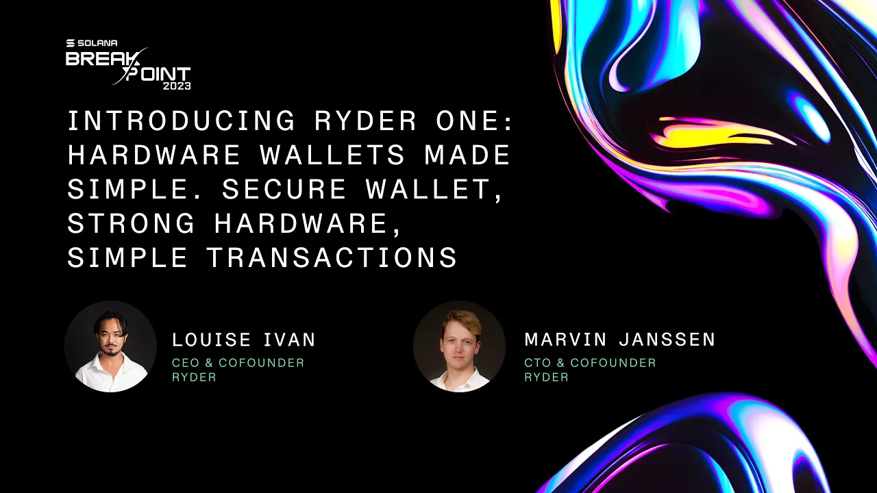Breakpoint 2023: Introducing Ryder One: Hardware Wallets Made Simple